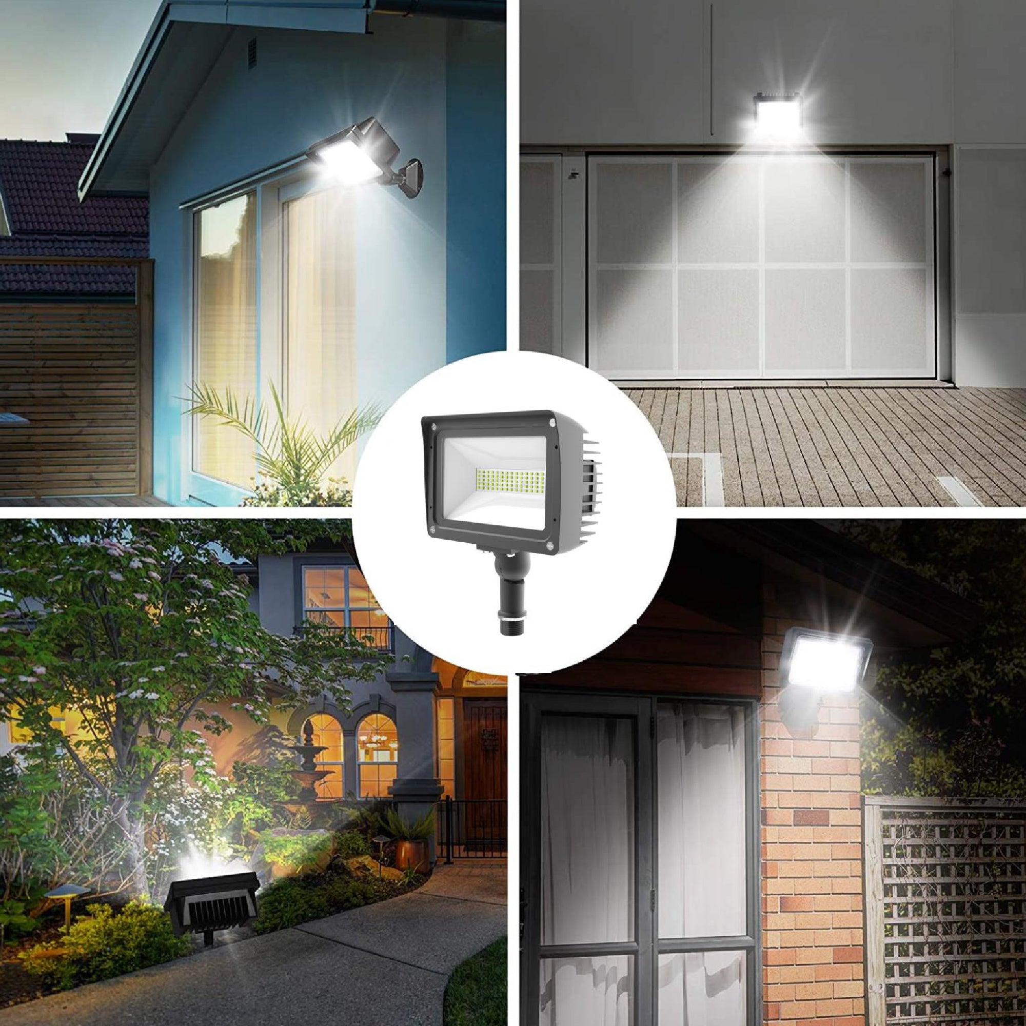 led flood light being used in multiple areas around a house