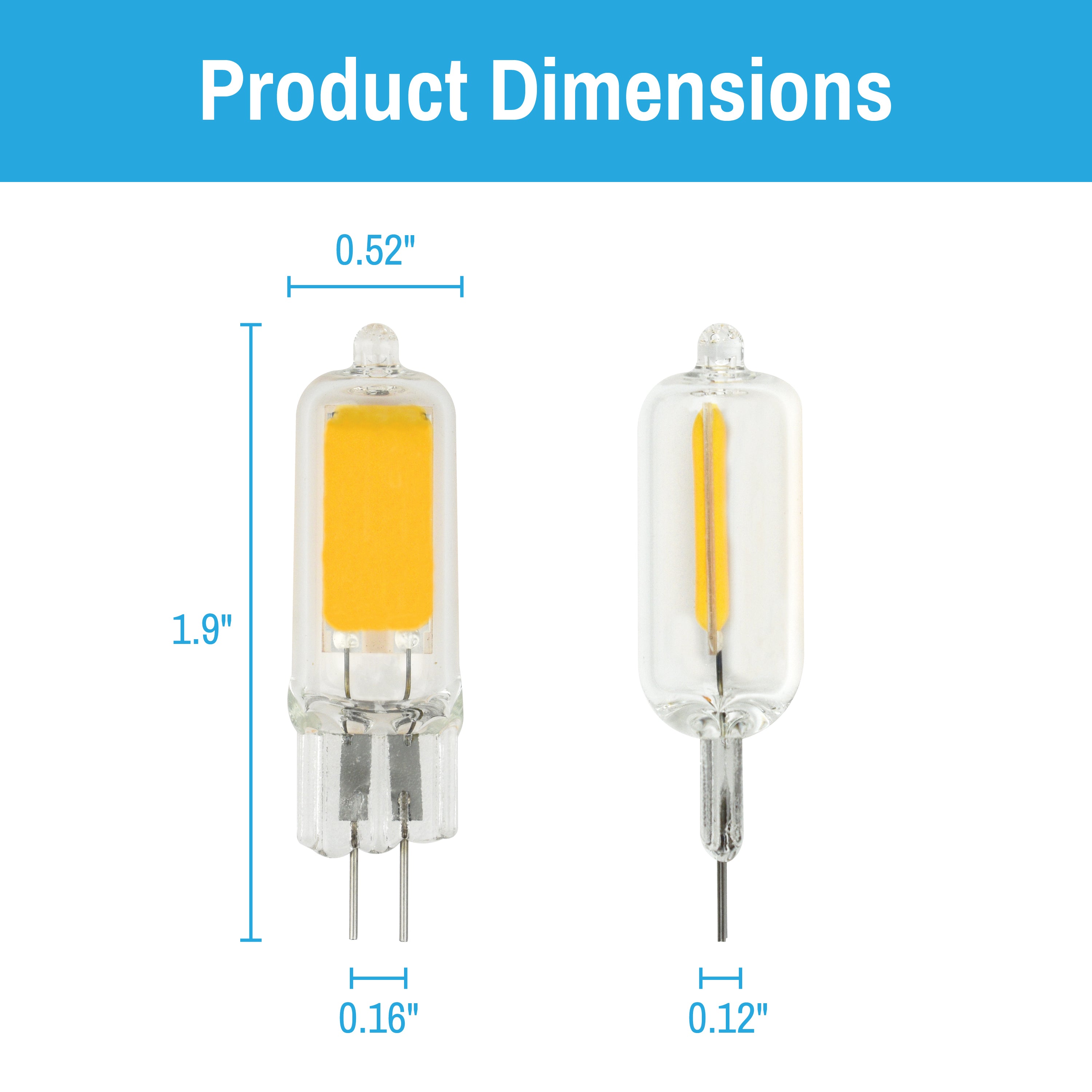 CLEANLIFE® 120VAC G4 Glass LED Light Bulb 2W (20W Equivalent) Non-Dimmable
