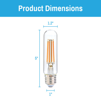 CLEANLIFE® 120VAC T10 Glass LED Light Bulb 5.5W (40W Equivalent) Dimmable