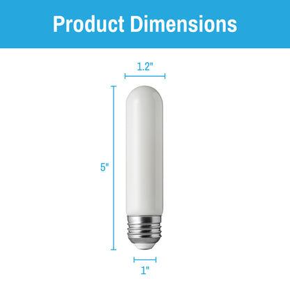 CLEANLIFE® 120VAC T10 White Glass LED Light Bulb 5.5W (40W Equivalent) Dimmable