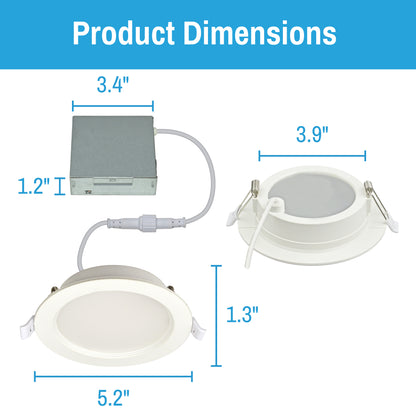CLEANLIFE® 120VAC 4" Recessed LED Canless Downlight