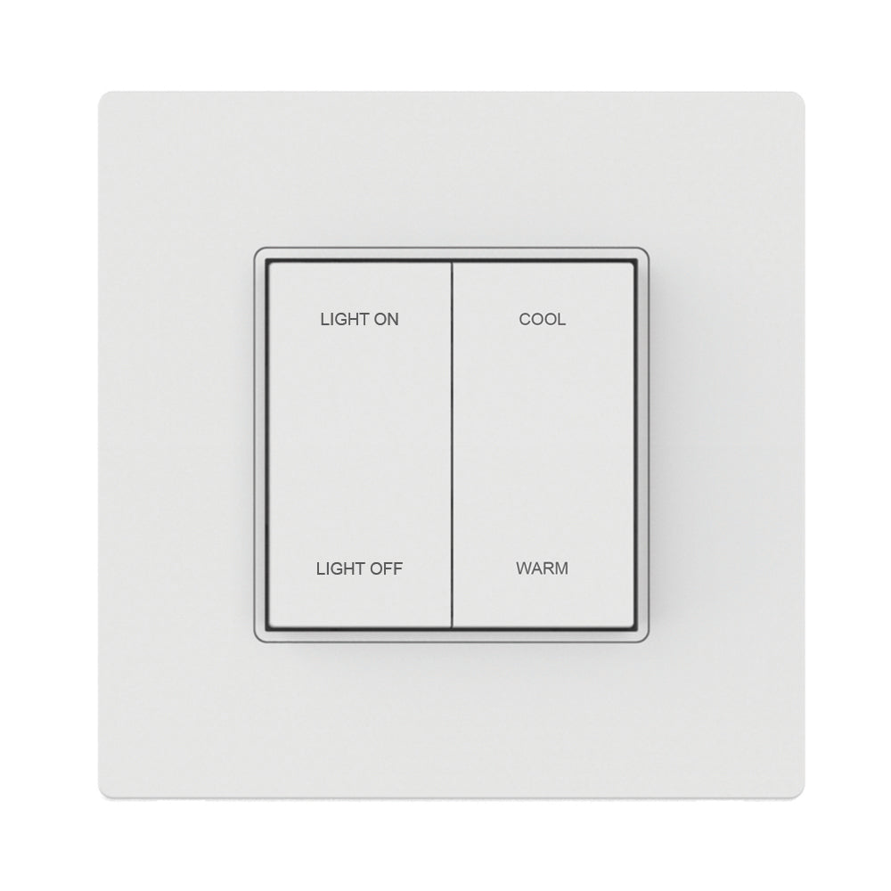 CLEANLIFE® Smart Dual-Rocker CCT Tunable Control Switch (Built-In Wall Plate)