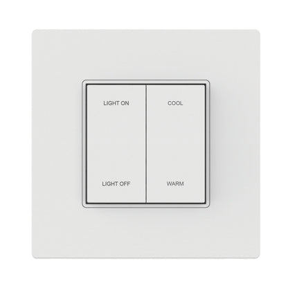 CLEANLIFE® Smart Dual-Rocker CCT Tunable Control Switch (Built-In Wall Plate)