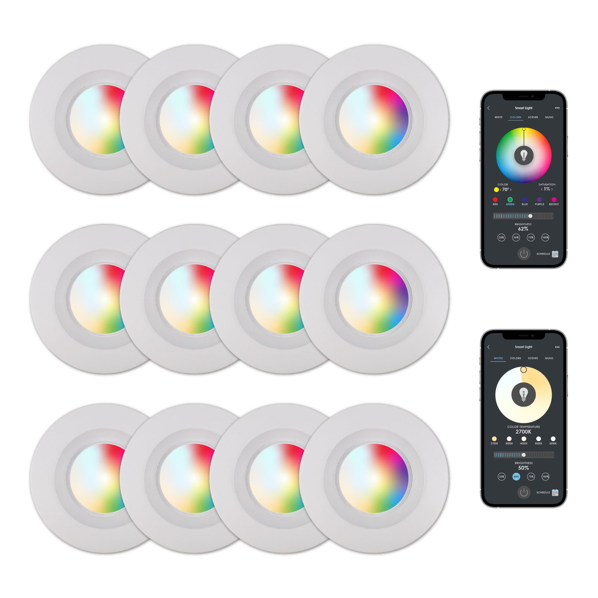 CLEANLIFE® 5/6" 120VAC Smart LED Retrofit Downlight - RGB+Tunable White, WiFi + Bluetooth