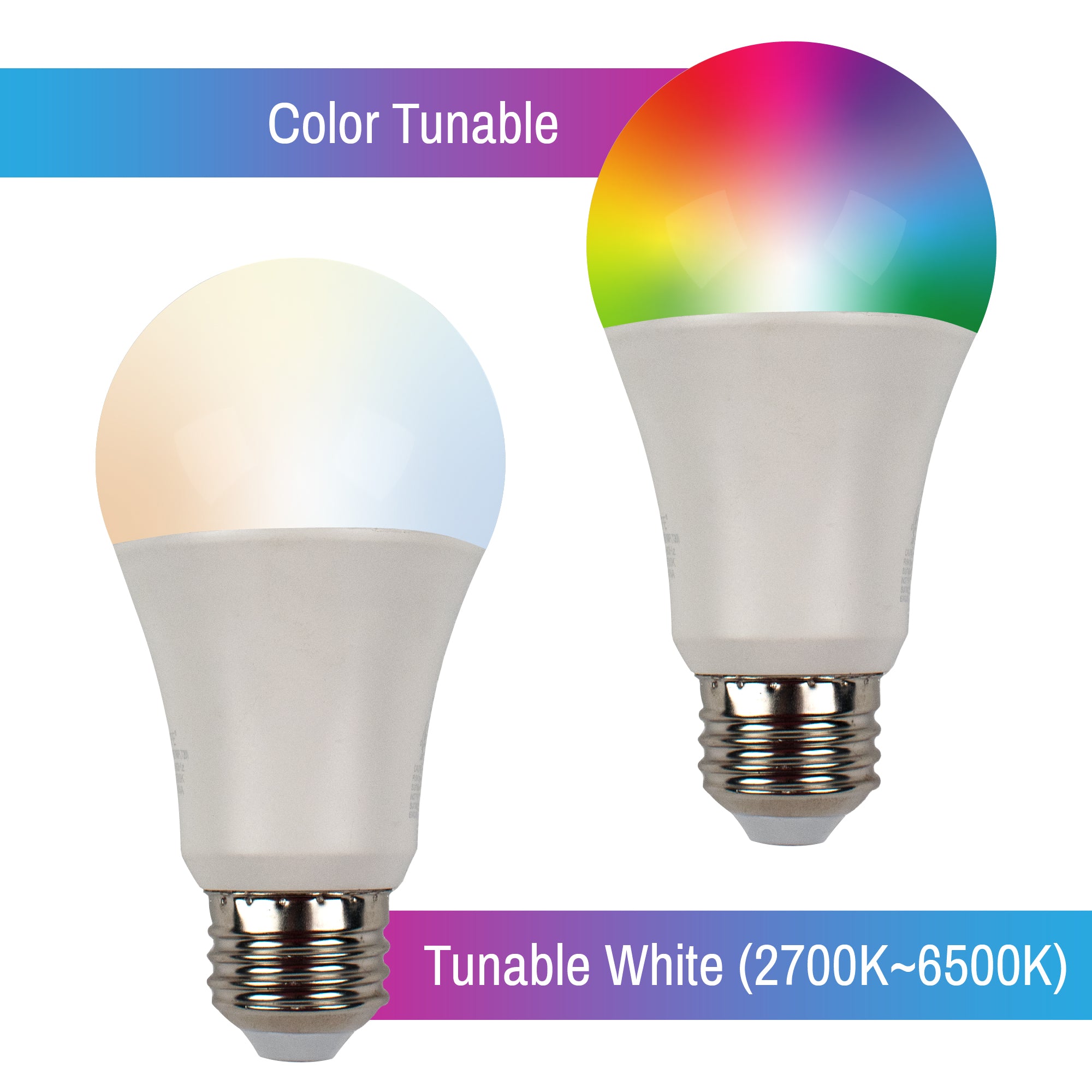 CLEANLIFE® Smart 120VAC A19 RGB + Tunable White LED Light Bulb (WiFi + Bluetooth)