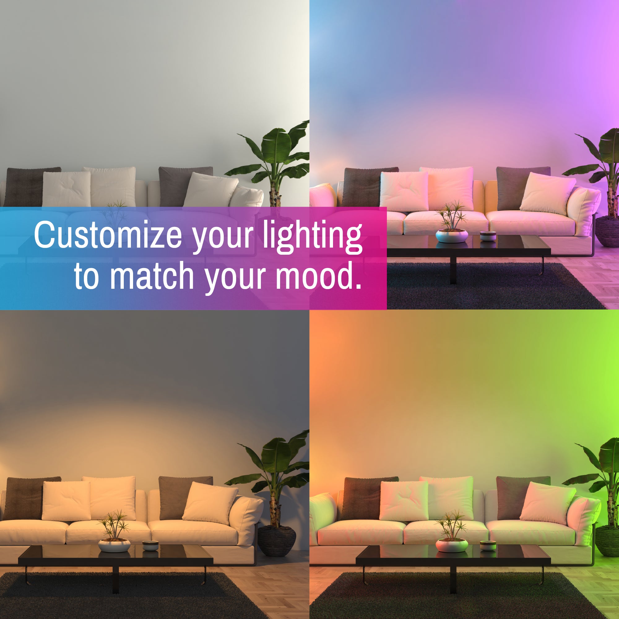 CLEANLIFE® 5/6" 120VAC Smart LED Retrofit Downlight - RGB+Tunable White, WiFi + Bluetooth