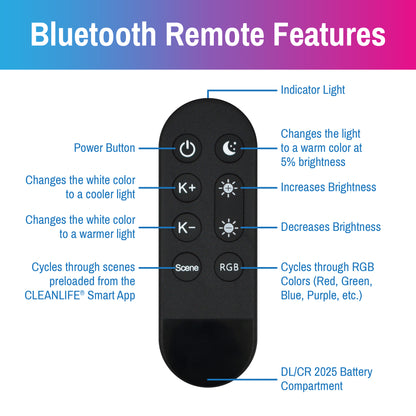 CLEANLIFE® 120VAC 5/6" Smart LED Downlights 2-Pack with Smart Remote Control Bundle