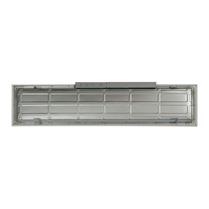 top view of long rectangle led light panel on white background