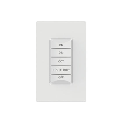 CLEANLIFE® Smart 5-Button Kinetic CCT Tunable + Nightlight Control Switch (Wall Plate Included)