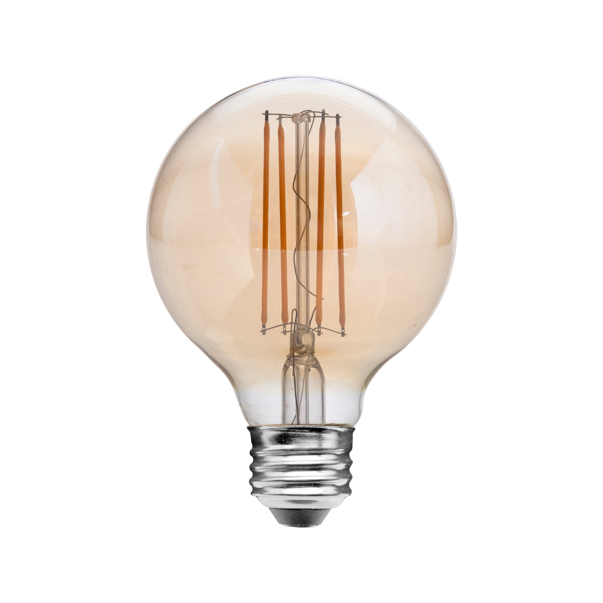 UltraLux® 120VAC G25 Amber Glass LED Light Bulb 5W (40W Equivalent) Dimmable