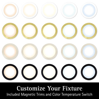 ULTRALUX® 120VAC 12" Edgelit Round Panel with Magnetic Trims