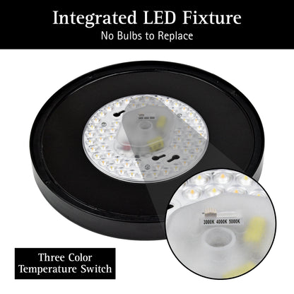120VAC ULTRALUX® 9" Utility LED Outdoor Round Bulkhead Light - CCT Switchable (3000K/4000K/5000K)