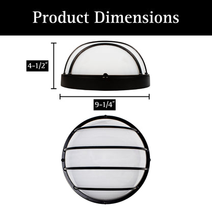 120VAC ULTRALUX® 9" Utility LED Outdoor Round Bulkhead Light - CCT Switchable (3000K/4000K/5000K)