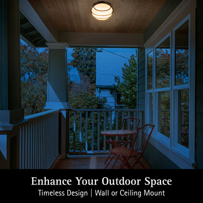 120VAC ULTRALUX® 9" Utility LED Outdoor Round Bulkhead Light - CCT Switchable (3000K/4000K/5000K)