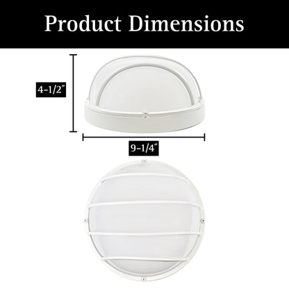 120VAC ULTRALUX® 9" Utility LED Outdoor Round Bulkhead Light - CCT Switchable (3000K/4000K/5000K)