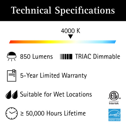 ULTRALUX® 120VAC 6" Utility LED Slim Flush Mount