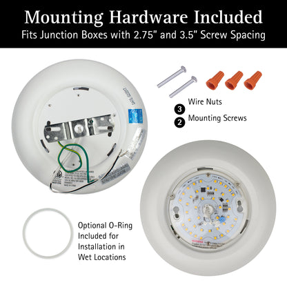 ULTRALUX® 120VAC 8" Utility LED Slim Flush Mount