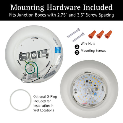 ULTRALUX® 120VAC 8" Utility LED Slim Flush Mount