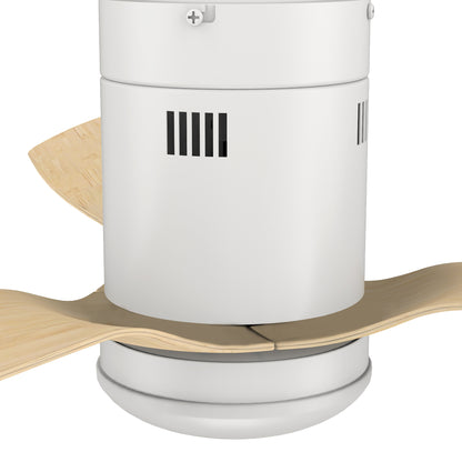 CARRO® SPEZIA 24VDC 3-Blade Smart Ceiling Fan with LED Light Kit & Remote – White / European Oak *Free Shipping*