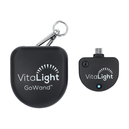 UV light sanitizer for iphone next to sanitizing light carrying case